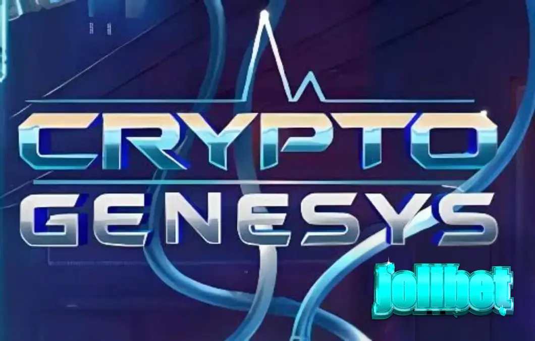 Cyberpunk themed slot interface with neon crypto icons and a cyborg character.